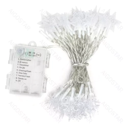 Lampki choinkowe gwiazdy i śnieżynki 50 LED na 3 baterie AA, 5m Zimne